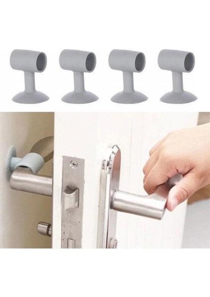 4 Adet Çok Amaçlı Vakumlu Kapı Stoperi,kablo Organizeri,telefon Sabitleyici