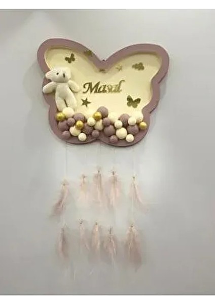 Kişiye Özel El Işi Kelebek Model Bebek Kapı Süsü