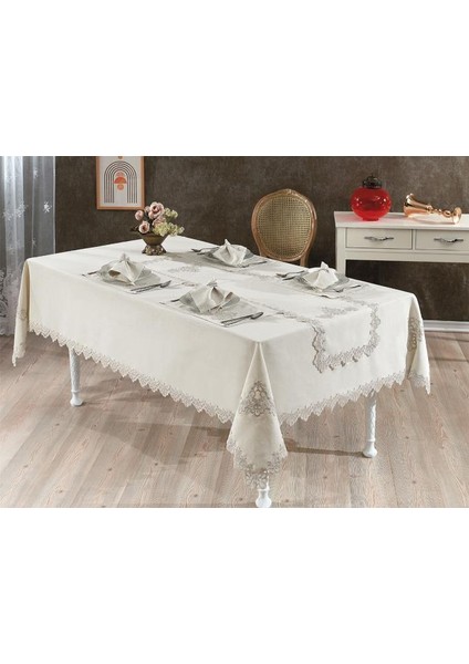 Sahra Fransız Dantelli Yemek Takımı - 26 Parça Cappucino fiyatları