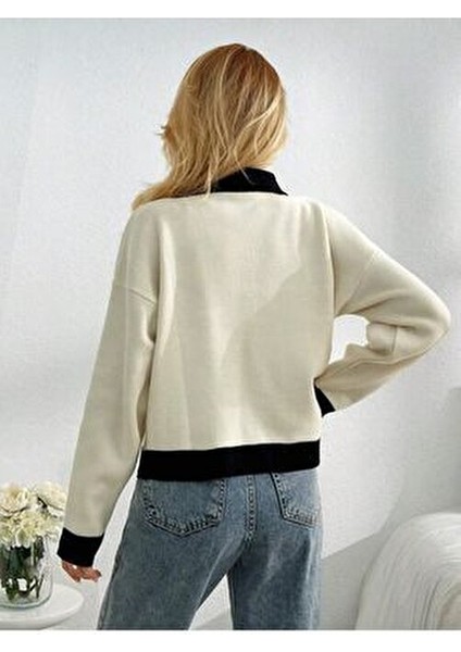 Kadın Polo Yaka Cep Detaylı Triko Hırka fırsatları