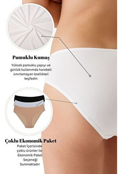 7'li Ekonomik Paket Classic Pamuklu Basic Külot Düz Desen Yumuşak Dokulu