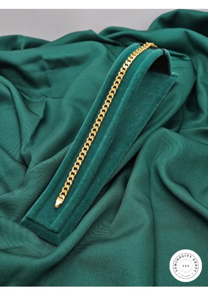 5mm Gurmet 22K Altın Kaplama 925 Ayar Gümüş Erkek ve Kadın Zincir Bileklik