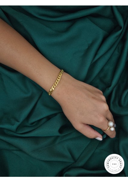 5mm Gurmet 22K Altın Kaplama 925 Ayar Gümüş Erkek ve Kadın Zincir Bileklik fiyatları