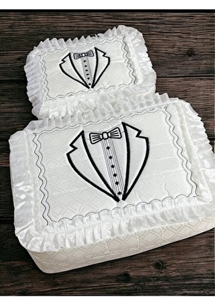 2'li Damat Fiyonk Figürlü Çeyizlik Saten Bohça Nişan Gelin Damat Hurç Seti fiyatları