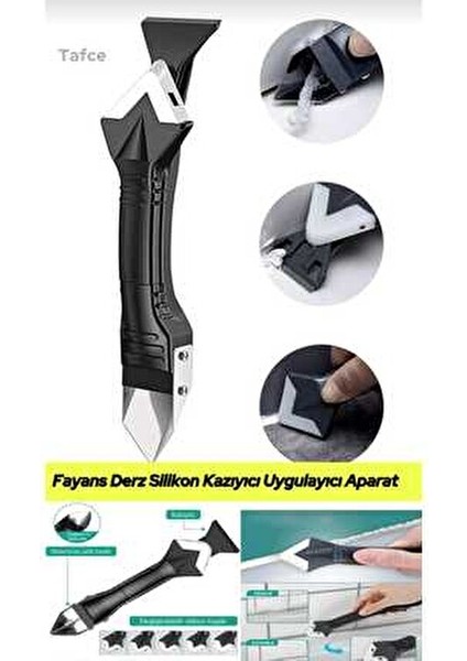 Fayans Derz Dolgu Silikon Kazıyıcı Sıyırıcı ve Uygulayıcı 3 Ü 1 Arada Aparat