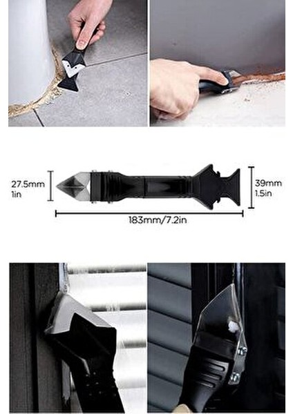 Fayans Derz Dolgu Silikon Kazıyıcı Sıyırıcı ve Uygulayıcı 3 Ü 1 Arada Aparat