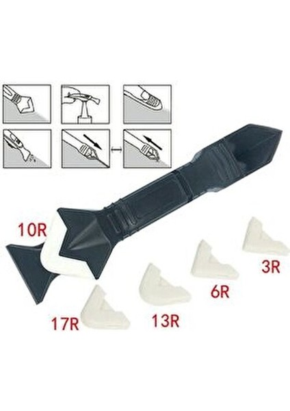 Fayans Derz Dolgu Silikon Kazıyıcı Sıyırıcı ve Uygulayıcı 3 Ü 1 Arada Aparat