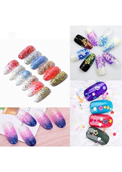 48'li Sim Pul Boncuk Seti Tırnak Göz Çevresi Süsleme Kalıcı Oje Protez Tırnak Nail Art modelleri