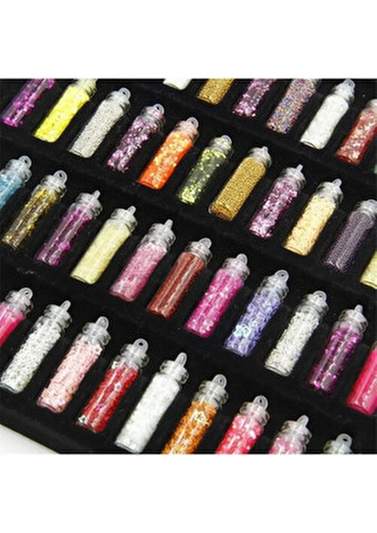 48'li Sim Pul Boncuk Seti Tırnak Göz Çevresi Süsleme Kalıcı Oje Protez Tırnak Nail Art