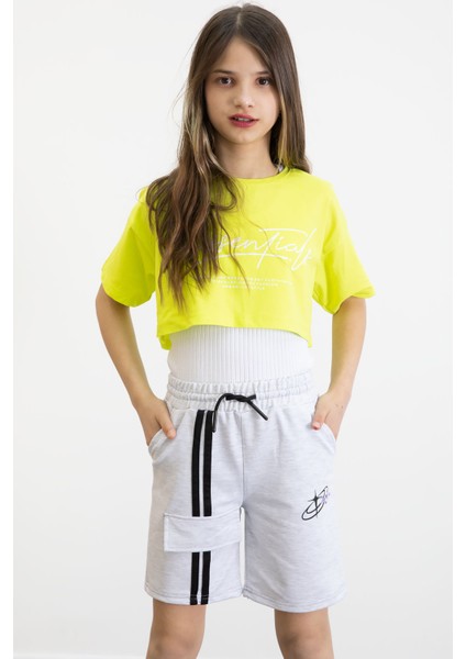 Gri Kız Çocuk Şort 20752 modelleri