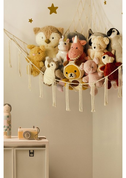Makrome Hamak Duvar Oyuncak Düzenleyici Sepet Çocuk Odası Oyuncak Toparlayıcı Duvar Süsü fırsatları