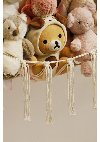 Makrome Hamak Duvar Oyuncak Düzenleyici Sepet Çocuk Odası Oyuncak Toparlayıcı Duvar Süsü