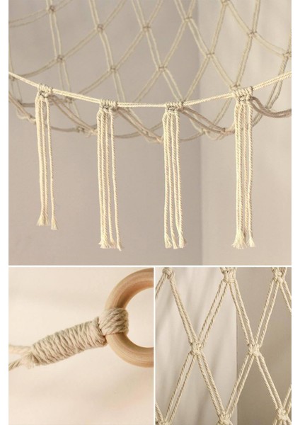 Makrome Hamak Duvar Oyuncak Düzenleyici Sepet Çocuk Odası Oyuncak Toparlayıcı Duvar Süsü