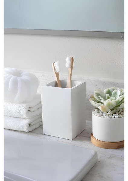 Beton Beyaz Diş Fırçalık | Elektrikli Diş Fırçası, Diş Macunu ve Tezgah Üstü Düzenleyici fırsatları