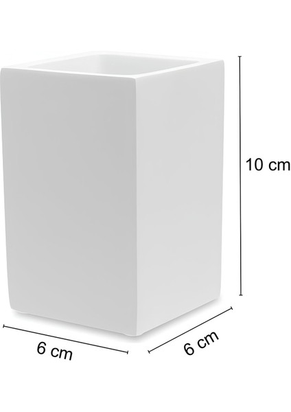 Beton Beyaz Diş Fırçalık | Elektrikli Diş Fırçası, Diş Macunu ve Tezgah Üstü Düzenleyici
