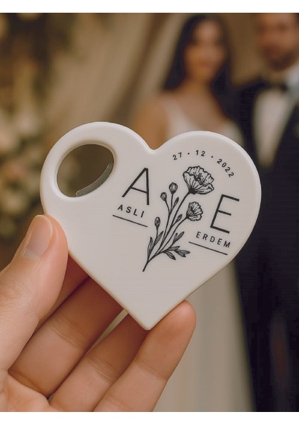 Düğün Nişan Söz Nikah Kına Hediyesi Kalp Magnet Açacak 25 Adet