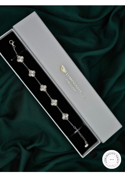 925 Ayar Gümüş Erkek ve Kadın Yonca Model Bileklik - Van indirimleri