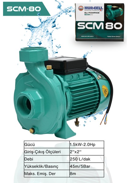 2 Hp Scm 80 Elektrikli Su Pompası Su Motoru 2 Inc Scm