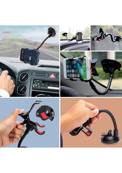 Akrobat Cama Sabitlenen Güçlü Vakumlu 360 Derece Dönen Tüm Modellere Uyan Oto Telefon Tutucu modelleri