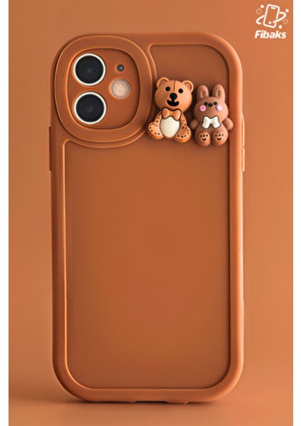 Iphone 12 Uyumlu Kılıf Tasarımlı Desenli Kamera Korumalı Ayıcık ve Tavşan Yumuşak Silikon Kapak fiyatları