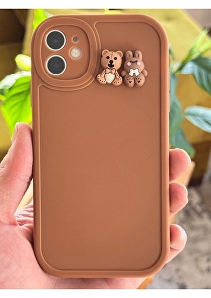 Iphone 12 Uyumlu Kılıf Tasarımlı Desenli Kamera Korumalı Ayıcık ve Tavşan Yumuşak Silikon Kapak fırsatları