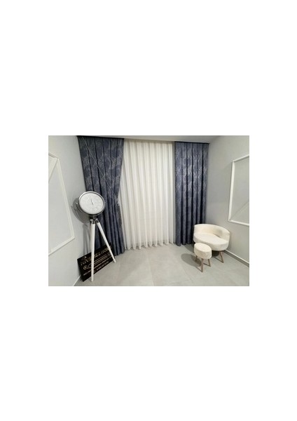 Nivemeshome Keten Tül Sezer Çöl Tasarım 1/2,5 Pileli Tül Perde Apm