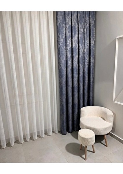 Nivemeshome Keten Tül Sezer Çöl Tasarım 1/2,5 Pileli Tül Perde Apm