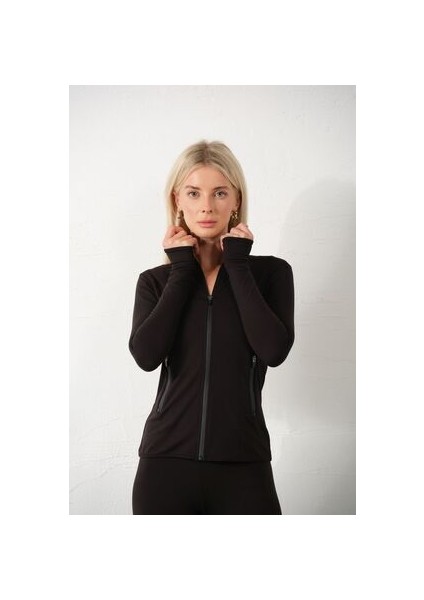 Siyah Water Proof Fermuar Çift Cepli Light Warm Running Ceketi Eşofman Üstü fiyatları