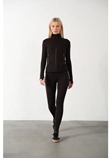 Siyah Water Proof Fermuar Çift Cepli Light Warm Running Ceketi Eşofman Üstü modelleri