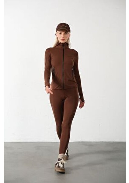 Kahverengi Water Proof Fermuar Çift Cepli Light Warm Running Ceketi Eşofman Üstü modelleri