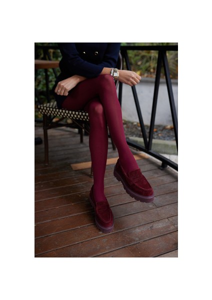 Alberto Kadın Bordo Gercek Deri Suet Loafer Ayakkabi fiyatları