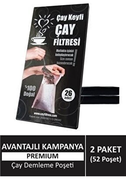 Çay Filtresi 2 Paket 52 Poşet Doğal İçerik ile Çay Demleme Kolaylığı