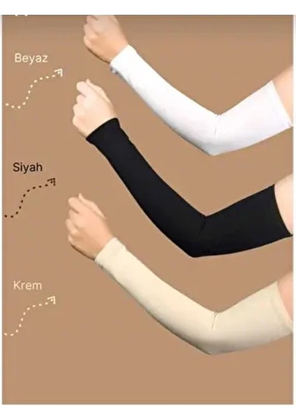 3 Adet Sandy Likralı Esnek Penye Nakıscı Çift Tesettür Kolluk