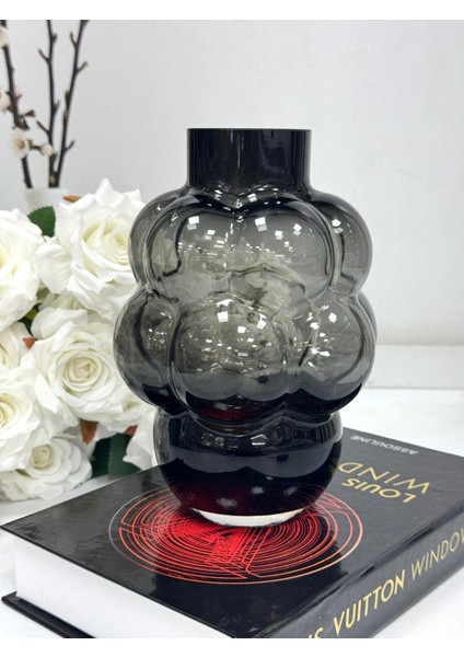 Cam Vazo Küçük- Füme 23 cm fiyatları