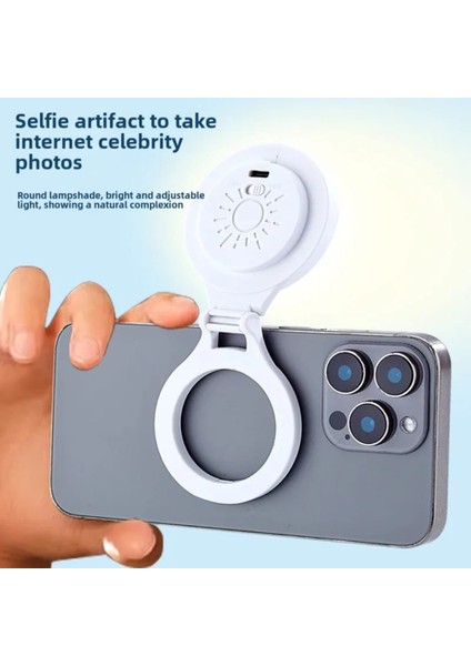 Magsafe Uyumlu, 3 Renkli, Katlanabilir, Parlaklığı Ayarlanabilir, Dokunmatik, Şarjlı, Selfie Işığı fiyatları