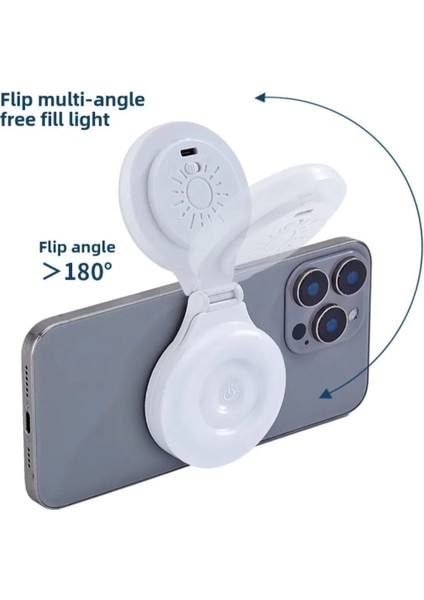 Magsafe Uyumlu, 3 Renkli, Katlanabilir, Parlaklığı Ayarlanabilir, Dokunmatik, Şarjlı, Selfie Işığı modelleri