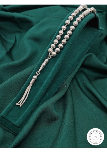 925 Ayar Gümüş Düz Küre Küçük Boy Tesbih