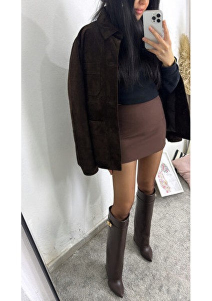 Volante Kadın Topuklu Çizme Suni Deri Orta Topuklu Günlük Kullanım İçin Uygun fiyatları