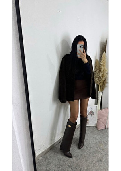 Volante Kadın Topuklu Çizme Suni Deri Orta Topuklu Günlük Kullanım İçin Uygun modelleri