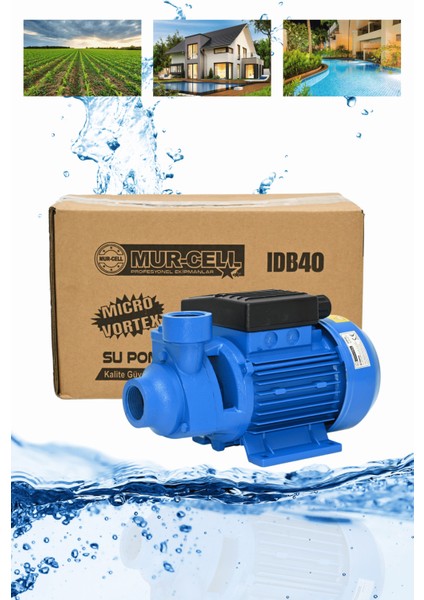 IDB40 Su Pompası Bakır Sargılı Santifirüj Pompa Kendinden Emişli Motor 0.5hp fiyatları