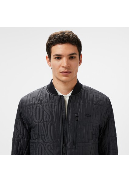 Lacoste Erkek Regular Fit Dik Yaka Kapitone Siyah Mont fiyatları