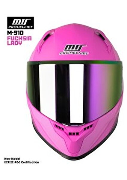 M 910 Lady Fuchsıa Pembe Tam Kask Kadın Kullanıcılar İçin Dayanıklı ve Şık Tasarım indirimleri