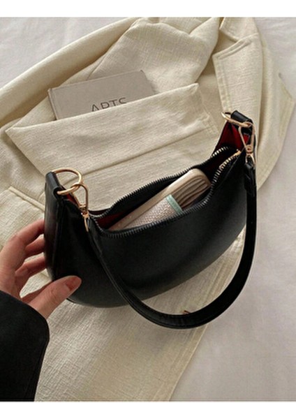 Ay Dizaynlı Günlük Şık Tasarımlı Kadın Koltuk Altı Baget Çanta