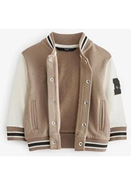 Kolej Bomber Pamuklu Düğmeli Ceket Erkek Çocuk Uzun Kol Regular Kalıp Desenli modelleri