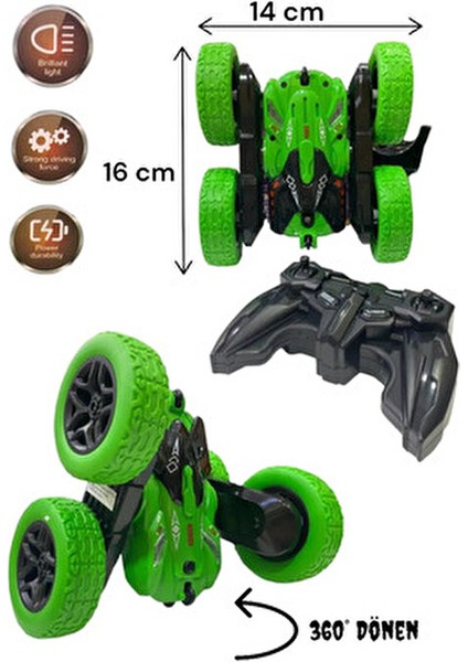 Uzaktan Kumandalı Akrobat Araba 360° Dönme Özelliği 14 cm 6+ Yaş İçin Eğlenceli