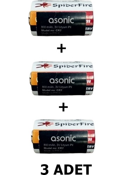 3 Adet Cr2 Lityum Pil (3 V, 800 Mah)