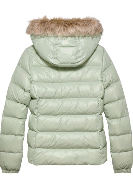 Tommy Hılfıger Kadın Marka Logolu Kapüşonlu Şık Görünümlü Full Fermuarlı Günlük Kullanıma Uygun Yeşil3 Mont DW0DW18312 M1C modelleri