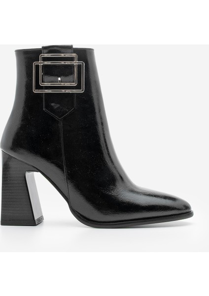 Kadın Kalın Topuklu Tokalı Topuklu Bot Linate Siyah modelleri