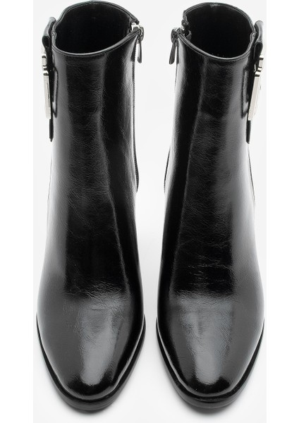 Kadın Kalın Topuklu Tokalı Topuklu Bot Linate Siyah