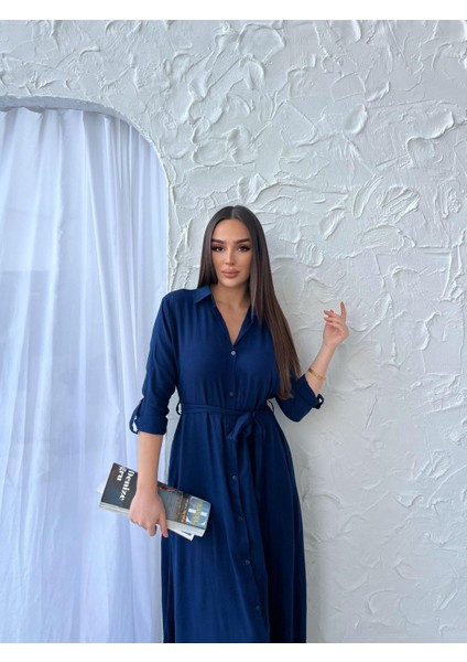 Kuşaklı Cepli Düz Gömlek Elbise modelleri